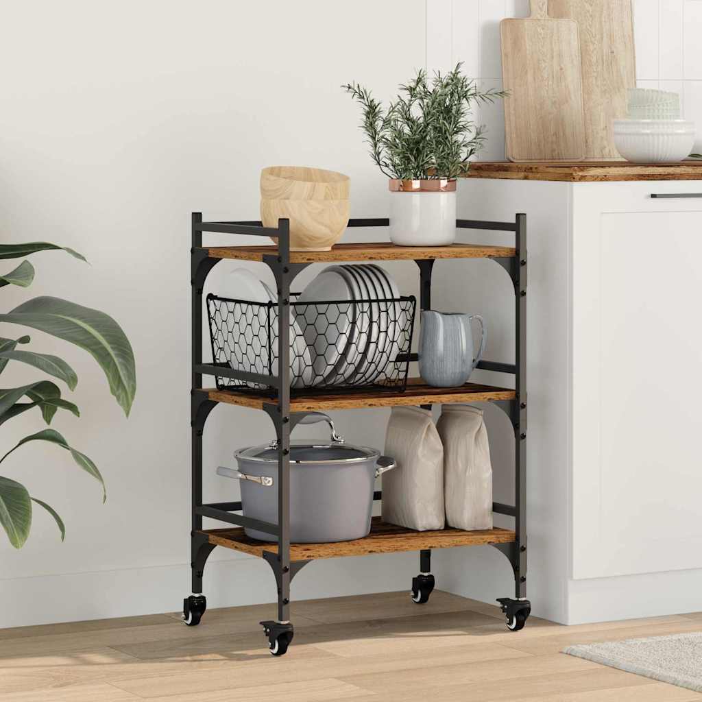 Καρότσι Κουζίνας Παλιό Ξύλο 50 x 35 x 75.5 εκ - Pakobazaar