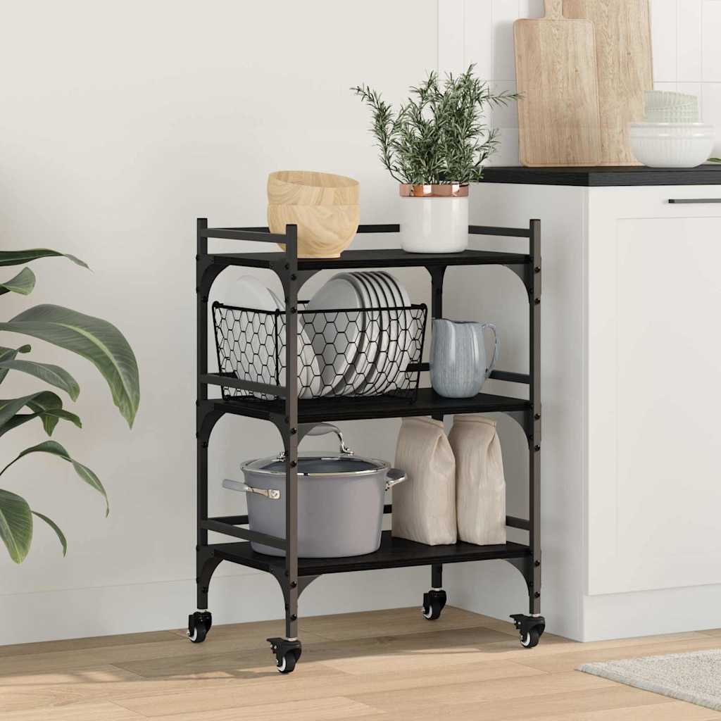 Καρότσι Κουζίνας Μαύρη Οξυά 50 x 35 x 75.5 εκ - Pakobazaar