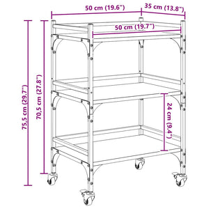Καρότσι Κουζίνας Μαύρη Οξυά 50 x 35 x 75.5 εκ - Pakobazaar