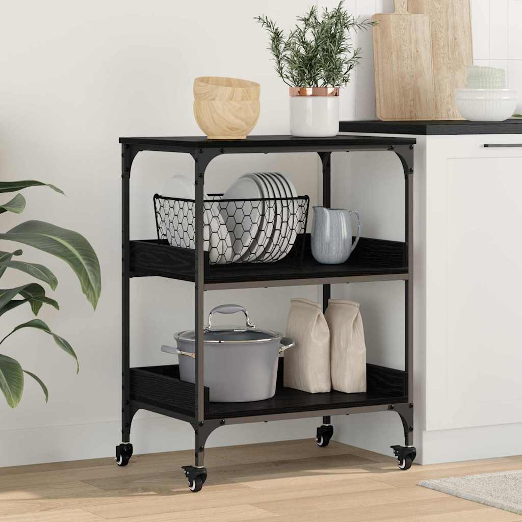 Καρότσι Κουζίνας Μαύρη Οξυά 60 x 41 x 80.5 εκ. - Pakobazaar