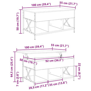 Τραπεζάκι σαλονιού Παλιό Ξύλο 100 x 55 x 48.5 εκ - Pakobazaar