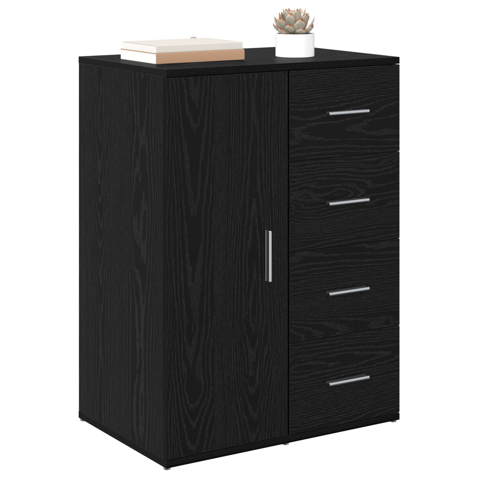 Πλαϊνό γραφείο Μαύρη Οξυά 59 x 39 x 80 εκ. Επεξεργασμένο ξύλο - Pakobazaar