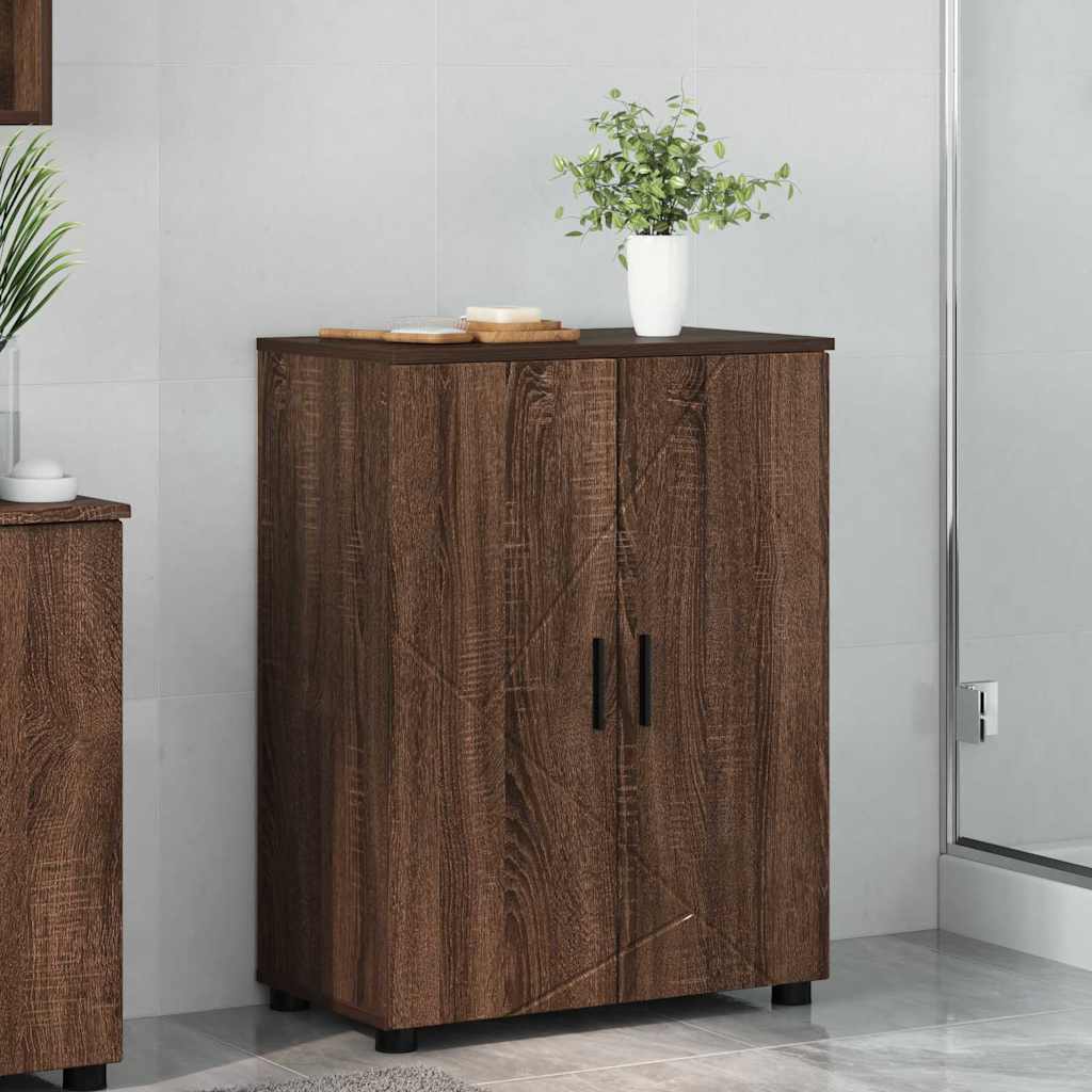 Ντουλάπι Μπάνιου με αποθήκευση Καφέ δρυς 60 x 35 x 80 εκ - Pakobazaar
