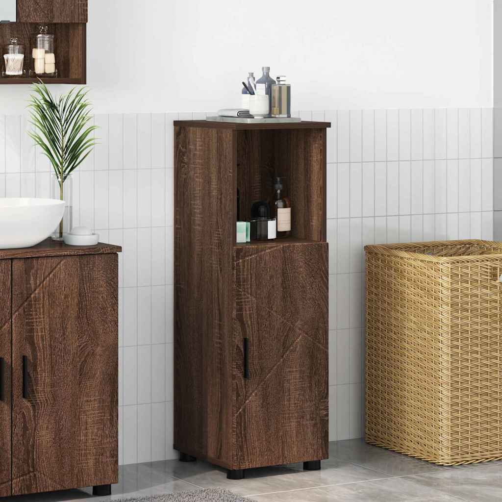 Ντουλάπι Μπάνιου με αποθήκευση Καφέ δρυς 30 x 35 x 95 εκ