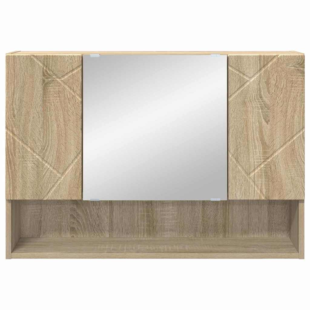 Ντουλάπα Καθρέφτη Επιτοίχιο Δρύς Sonoma 80 x 17 x 55 εκ - Pakobazaar