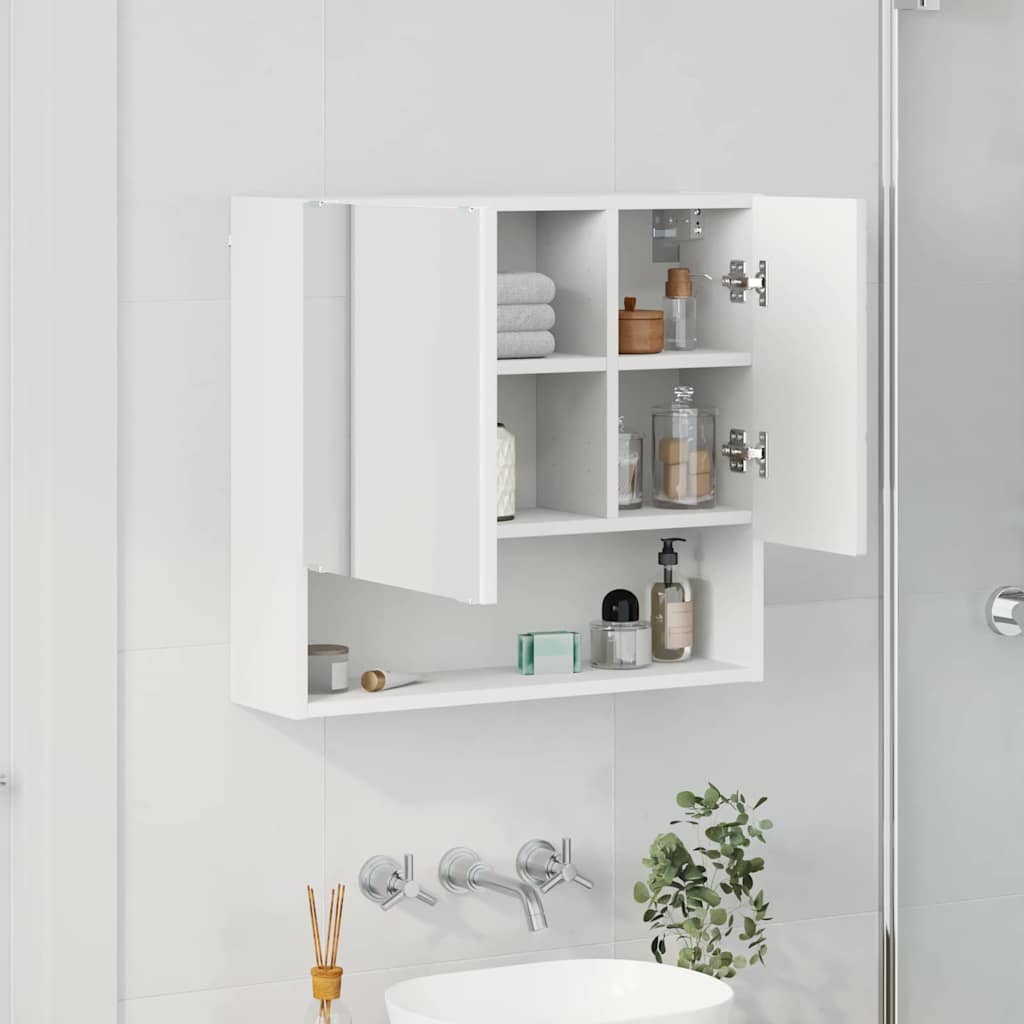 Ντουλάπα Καθρέφτη Λευκό 59 x 17 x 55 cm Επεξεργασμένο ξύλο - Pakobazaar