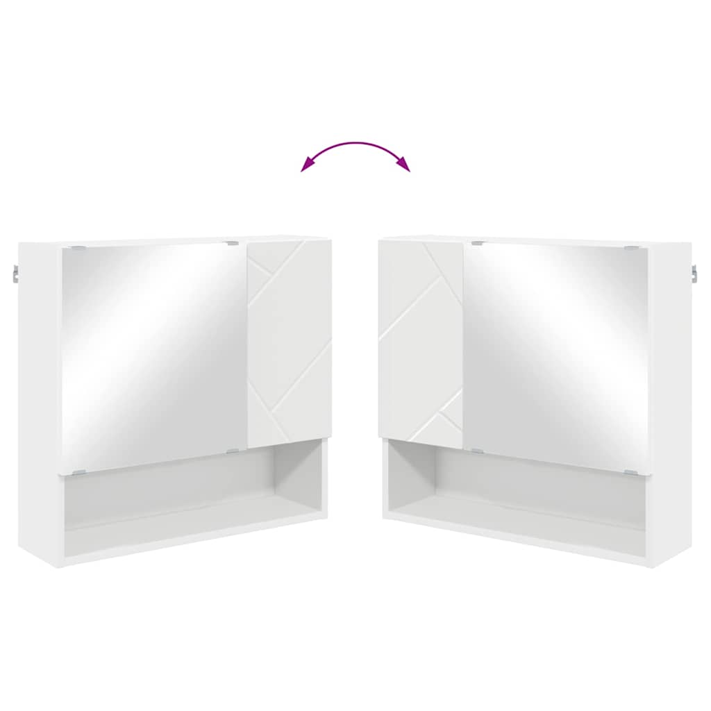 Ντουλάπα Καθρέφτη Λευκό 59 x 17 x 55 cm Επεξεργασμένο ξύλο - Pakobazaar