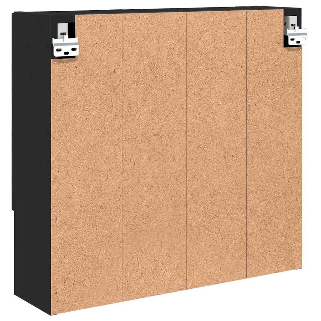 Ντουλάπα Καθρέφτη Μαύρο 59 x 17 x 55 cm Επεξεργασμένο ξύλο