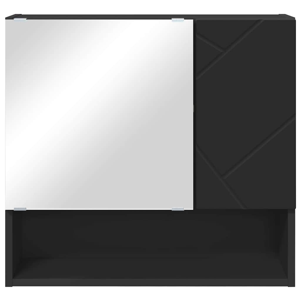 Ντουλάπα Καθρέφτη Μαύρο 59 x 17 x 55 cm Επεξεργασμένο ξύλο