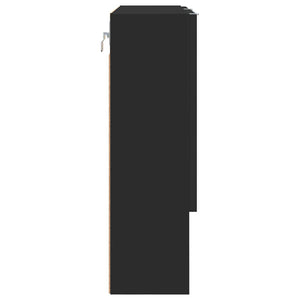 Ντουλάπα Καθρέφτη Μαύρο 59 x 17 x 55 cm Επεξεργασμένο Ξύλο