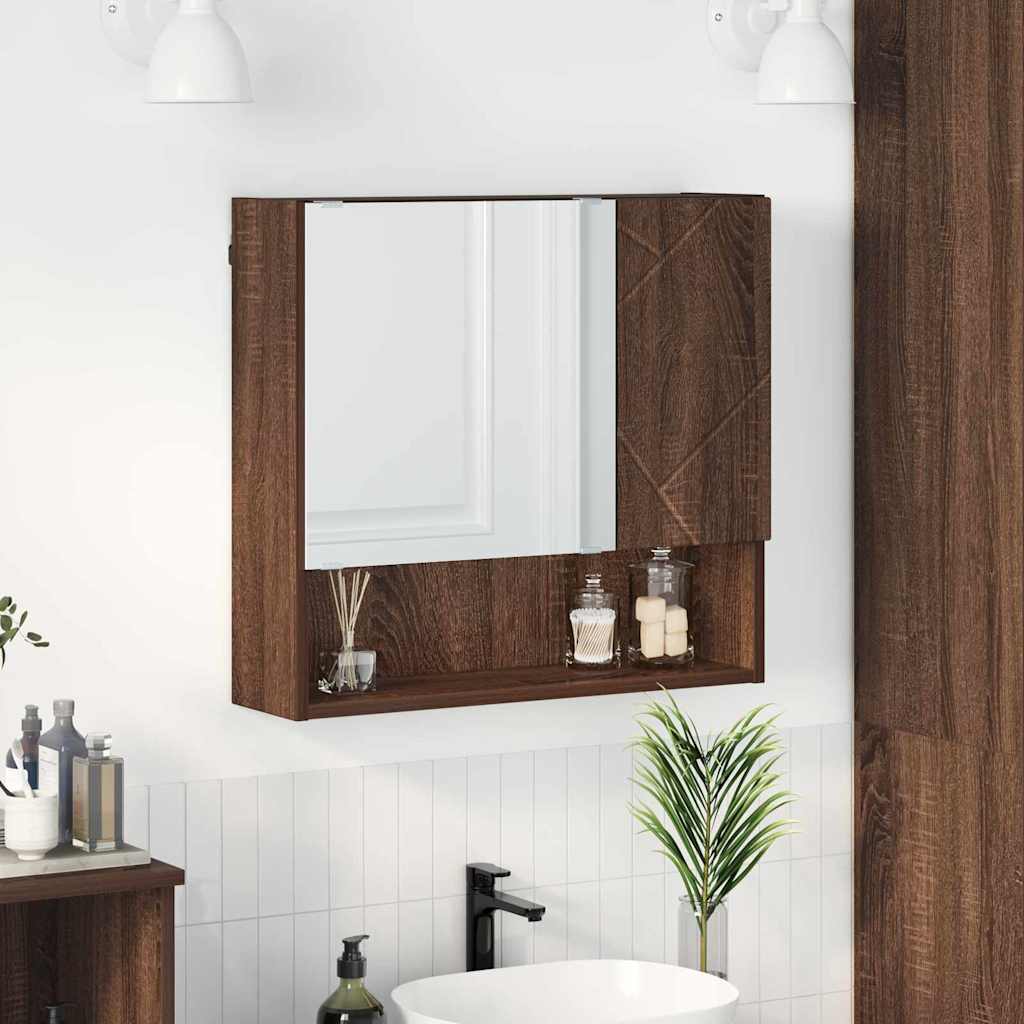 Ντουλάπα Καθρέφτη Καφέ δρυς 59 x 17 x 55 cm Επεξεργασμένο ξύλο