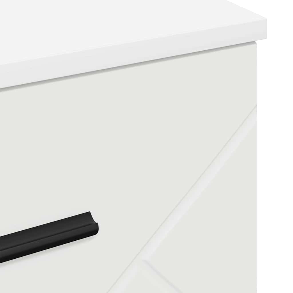Κομοδίνο με συρτάρι Λευκό 38 x 38 x 66 εκ Επεξεργασμένο ξύλο