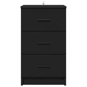 Κομοδίνο Μαύρο 38 x 38 x 66 εκ Επεξεργασμένο ξύλο