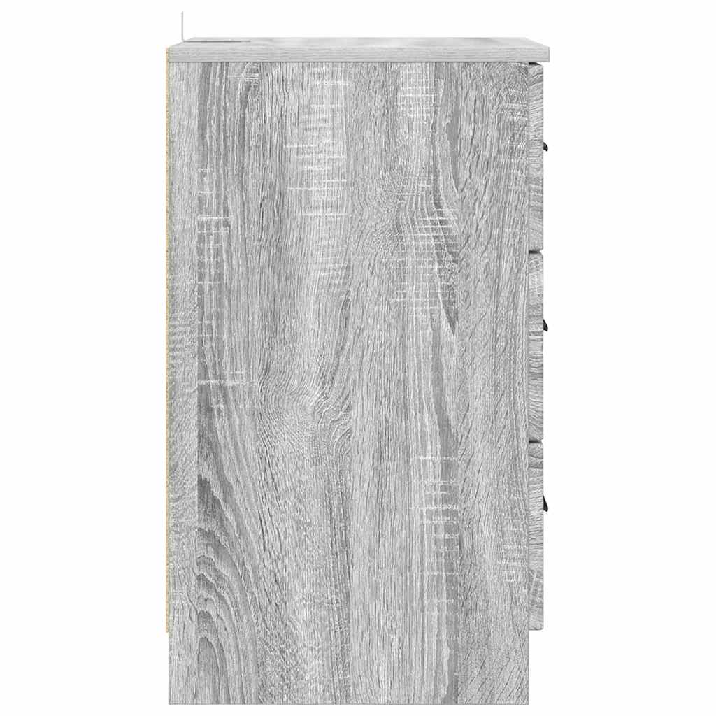 Κομοδίνο Γκρι sonoma 38 x 38 x 66 εκ Επεξεργασμένο ξύλο - Pakobazaar