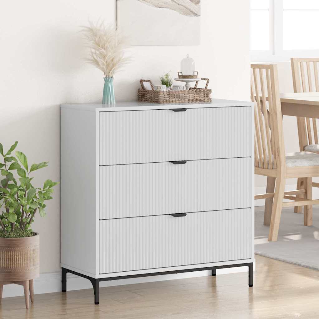 Πλαϊνό γραφείο Υψηλής γυαλάδας λευκό 79,5 x 33 x 82 εκ