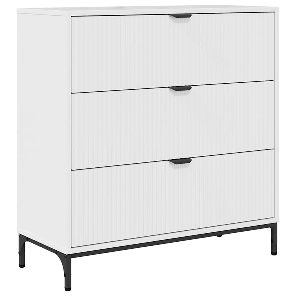 Πλαϊνό γραφείο Υψηλής γυαλάδας λευκό 79,5 x 33 x 82 εκ