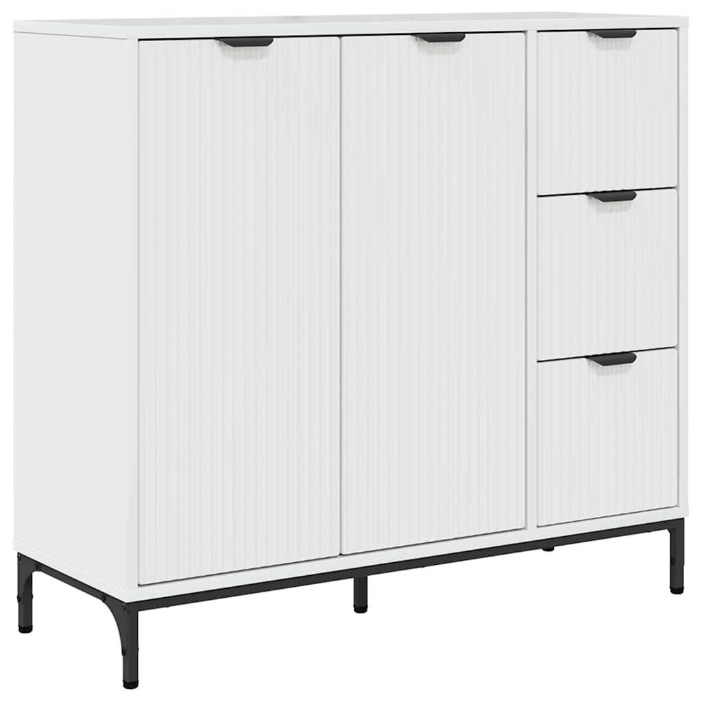 Πλαϊνό γραφείο Υψηλής γυαλάδας λευκό 89,5 x 33 x 82 εκ.