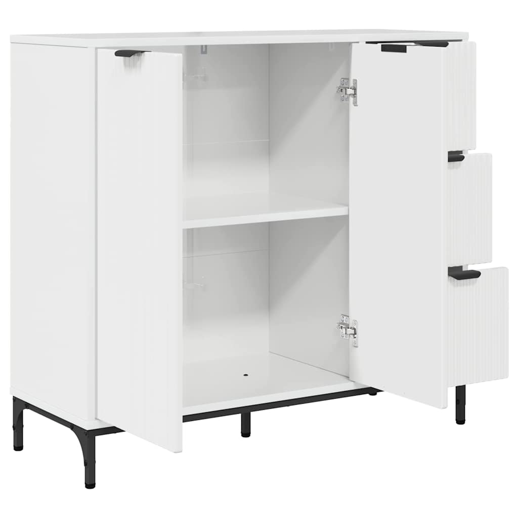 Πλαϊνό γραφείο Υψηλής γυαλάδας λευκό 89,5 x 33 x 82 εκ.