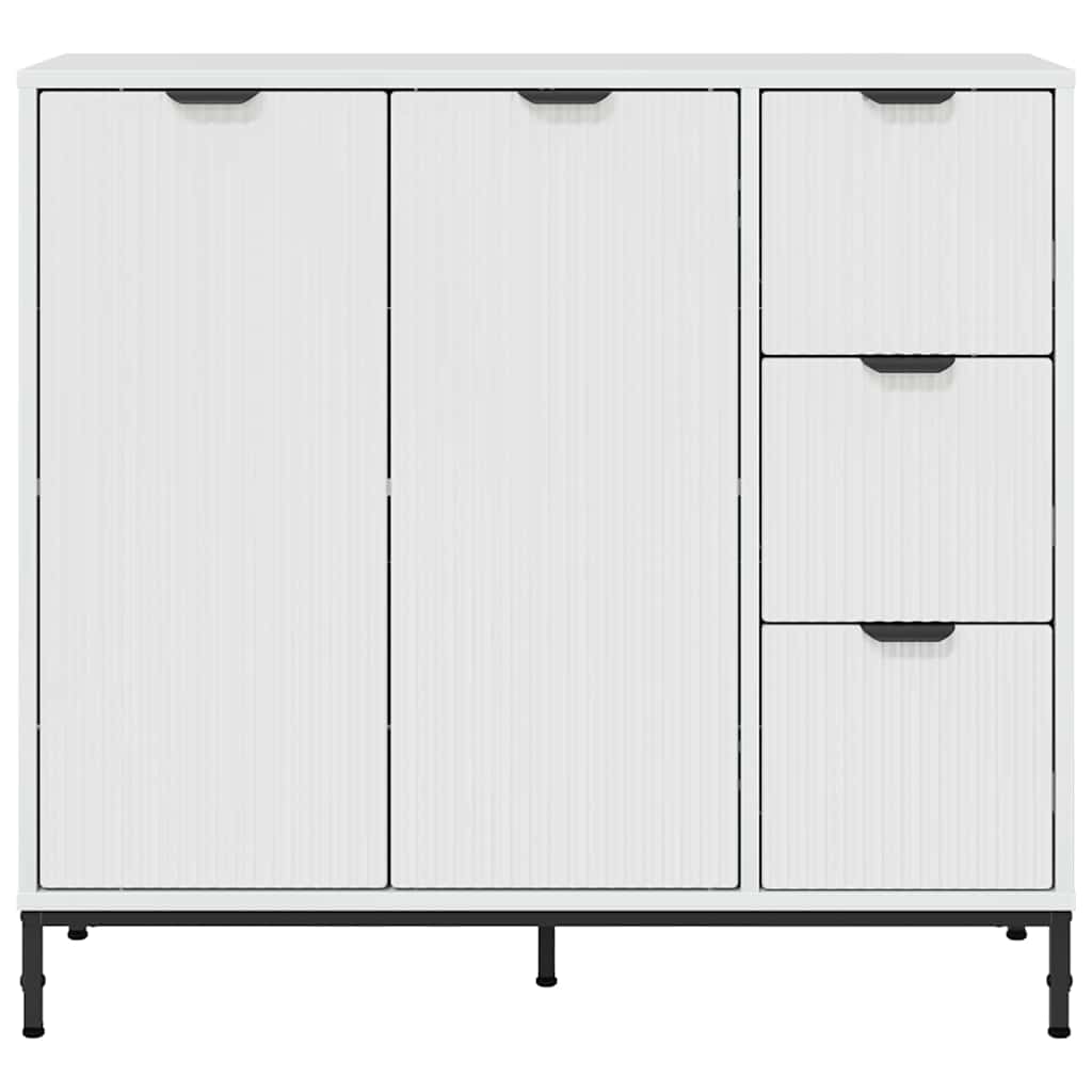 Πλαϊνό γραφείο Υψηλής γυαλάδας λευκό 89,5 x 33 x 82 εκ.