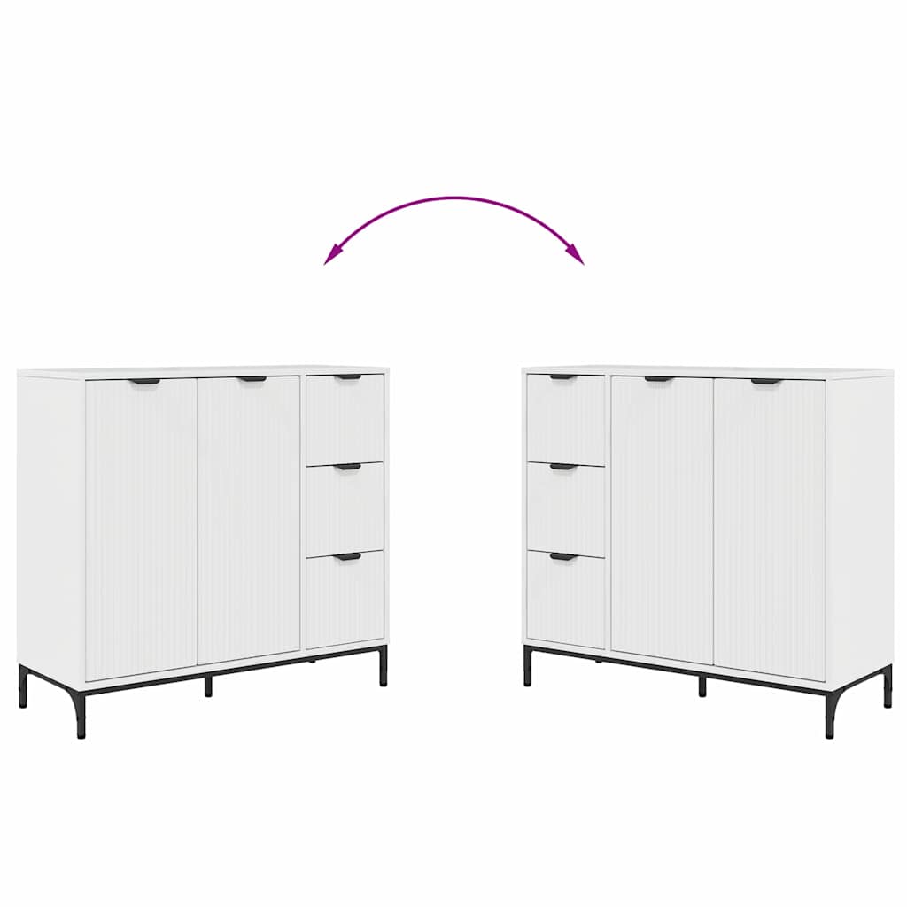 Πλαϊνό γραφείο Υψηλής γυαλάδας λευκό 89,5 x 33 x 82 εκ.