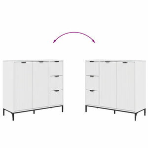 Πλαϊνό γραφείο Υψηλής γυαλάδας λευκό 89,5 x 33 x 82 εκ.