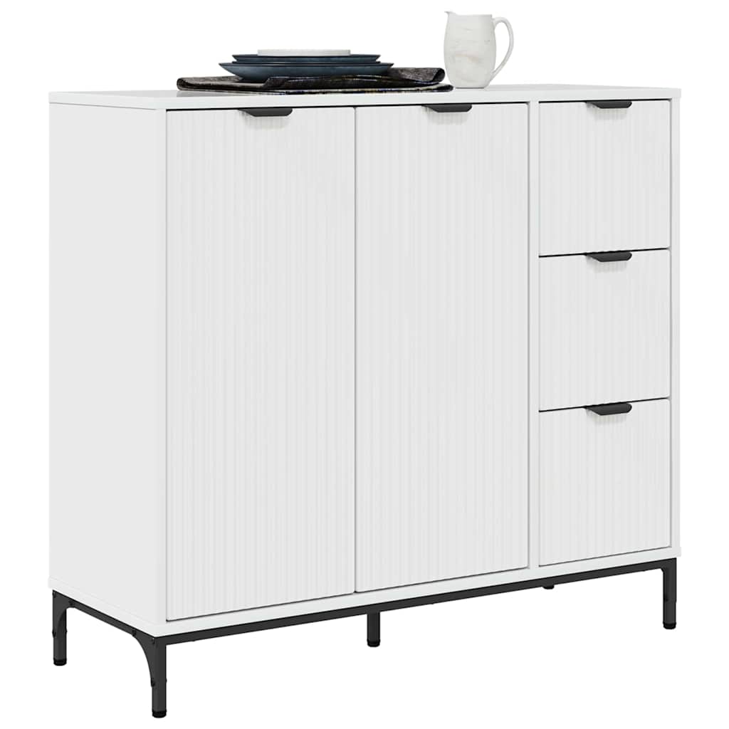 Πλαϊνό γραφείο Υψηλής γυαλάδας λευκό 89,5 x 33 x 82 εκ.