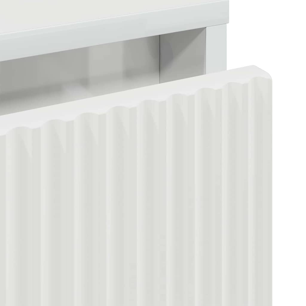 Κομοδίνο Γυαλιστερό λευκό 63.5 x 36 x 61 εκ Επεξεργασμένο ξύλο - Pakobazaar