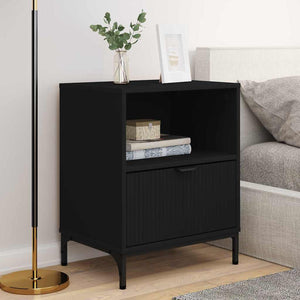 Κομοδίνο 2 pcs Μαύρο 49 x 36 x 61 εκ Επεξεργασμένο ξύλο - Pakobazaar