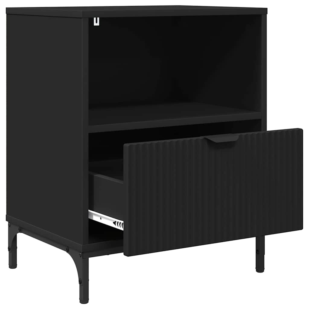 Κομοδίνο 2 pcs Μαύρο 49 x 36 x 61 εκ Επεξεργασμένο ξύλο - Pakobazaar