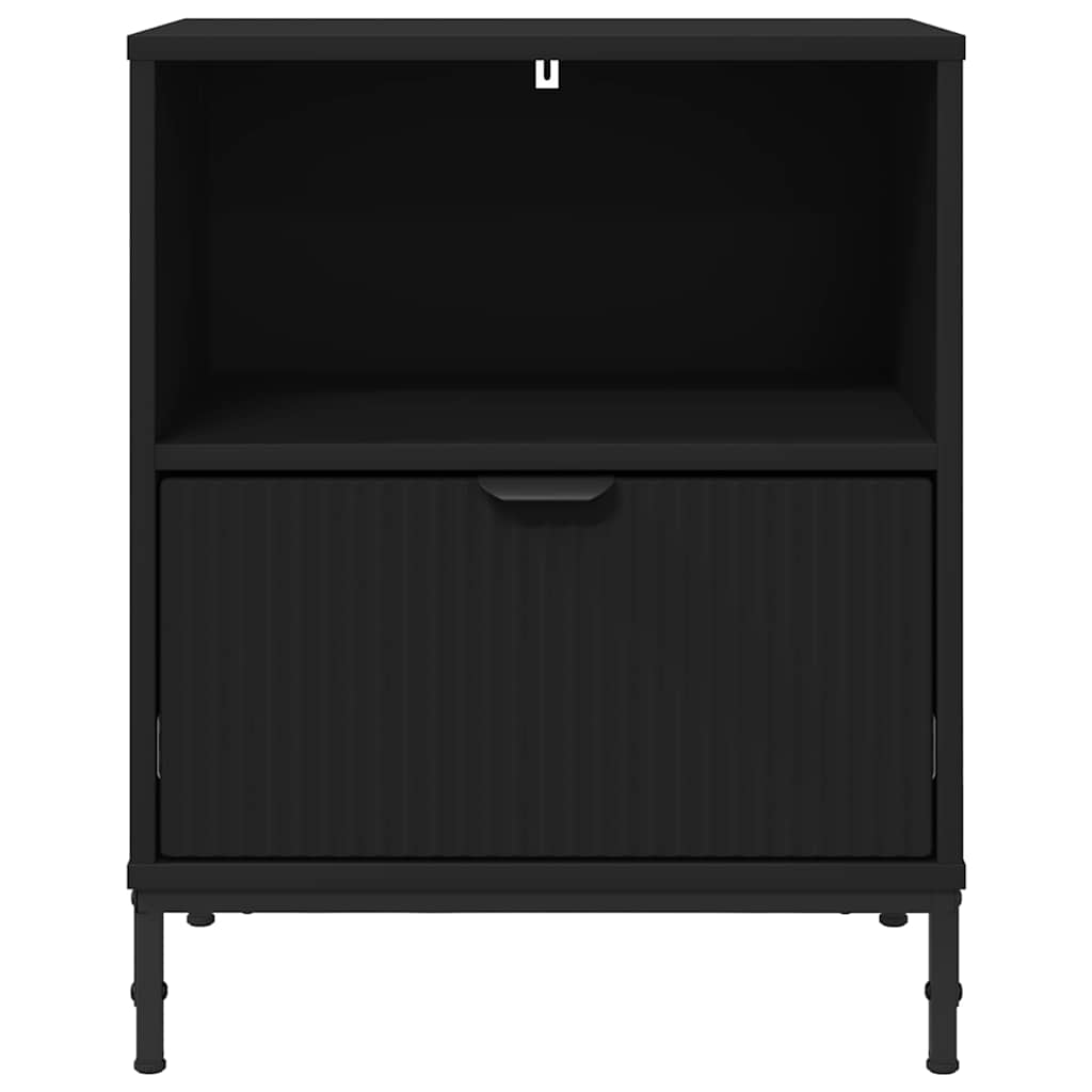 Κομοδίνο 2 pcs Μαύρο 49 x 36 x 61 εκ Επεξεργασμένο ξύλο - Pakobazaar