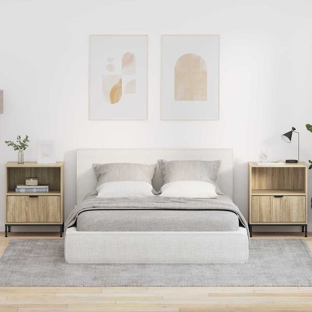 Κομοδίνο 2 pcs Sonoma Δρυς 49 x 36 x 61 εκ Επεξεργασμένο ξύλο - Pakobazaar