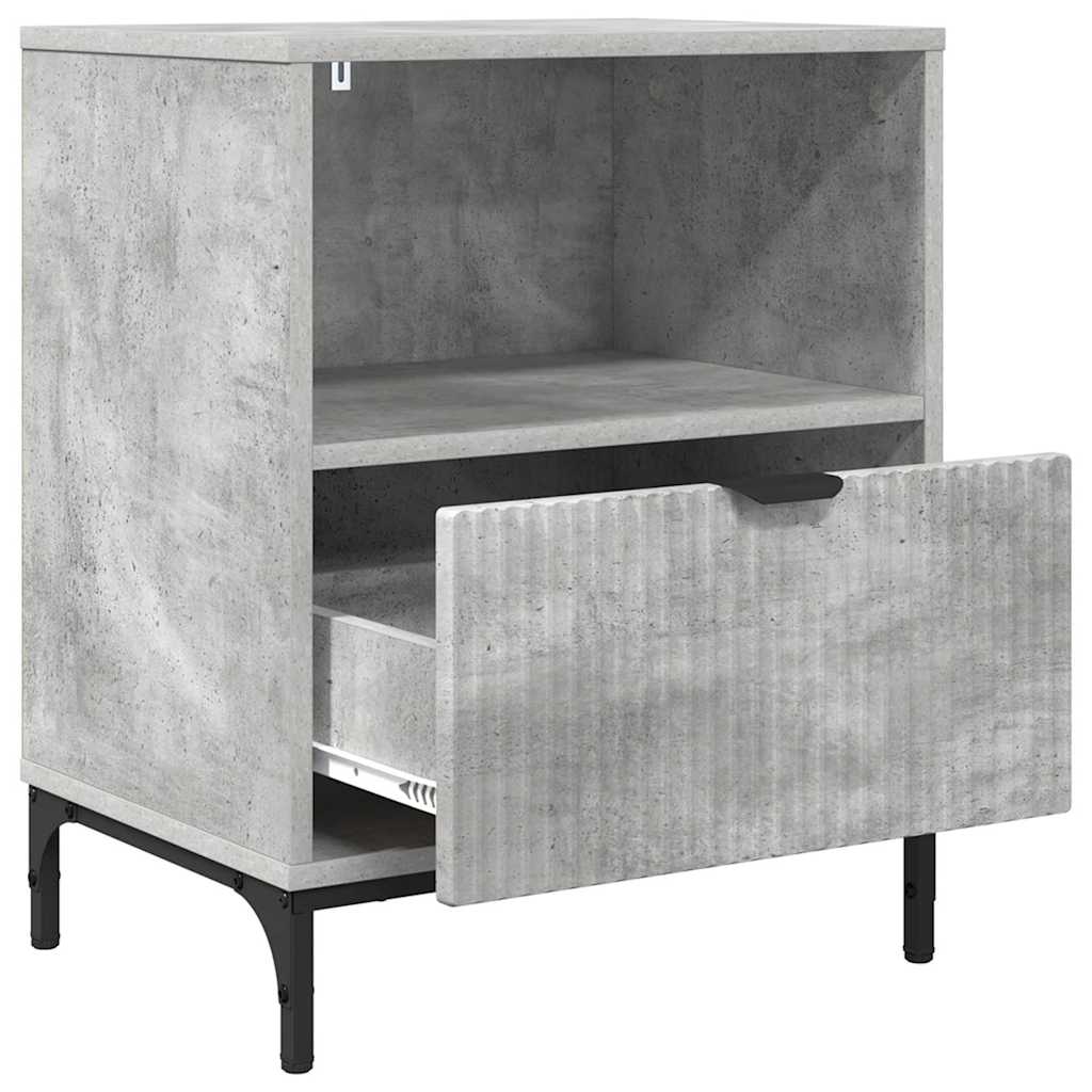 Κομοδίνο με συρτάρι 2 pcs Γκρι σκυροδέματος 49 x 36 x 61 εκ - Pakobazaar