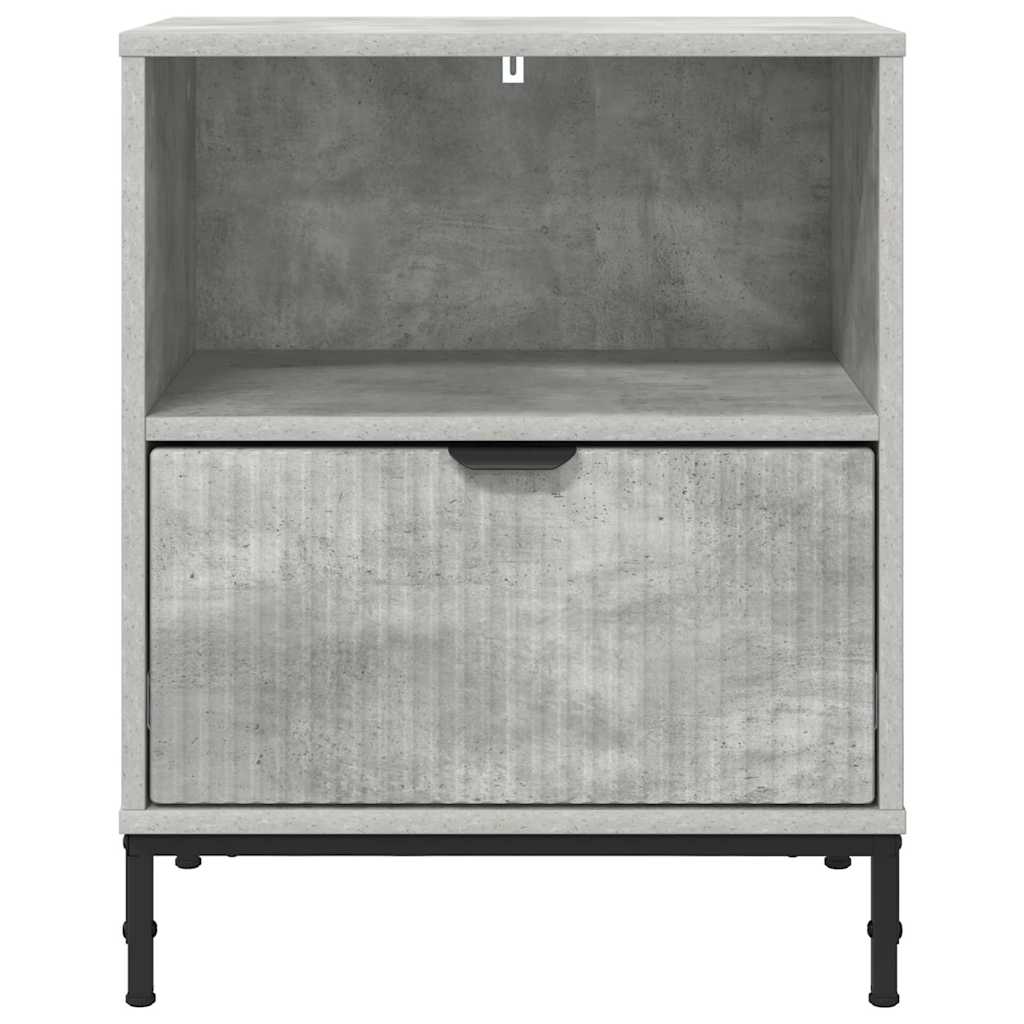 Κομοδίνο με συρτάρι 2 pcs Γκρι σκυροδέματος 49 x 36 x 61 εκ - Pakobazaar