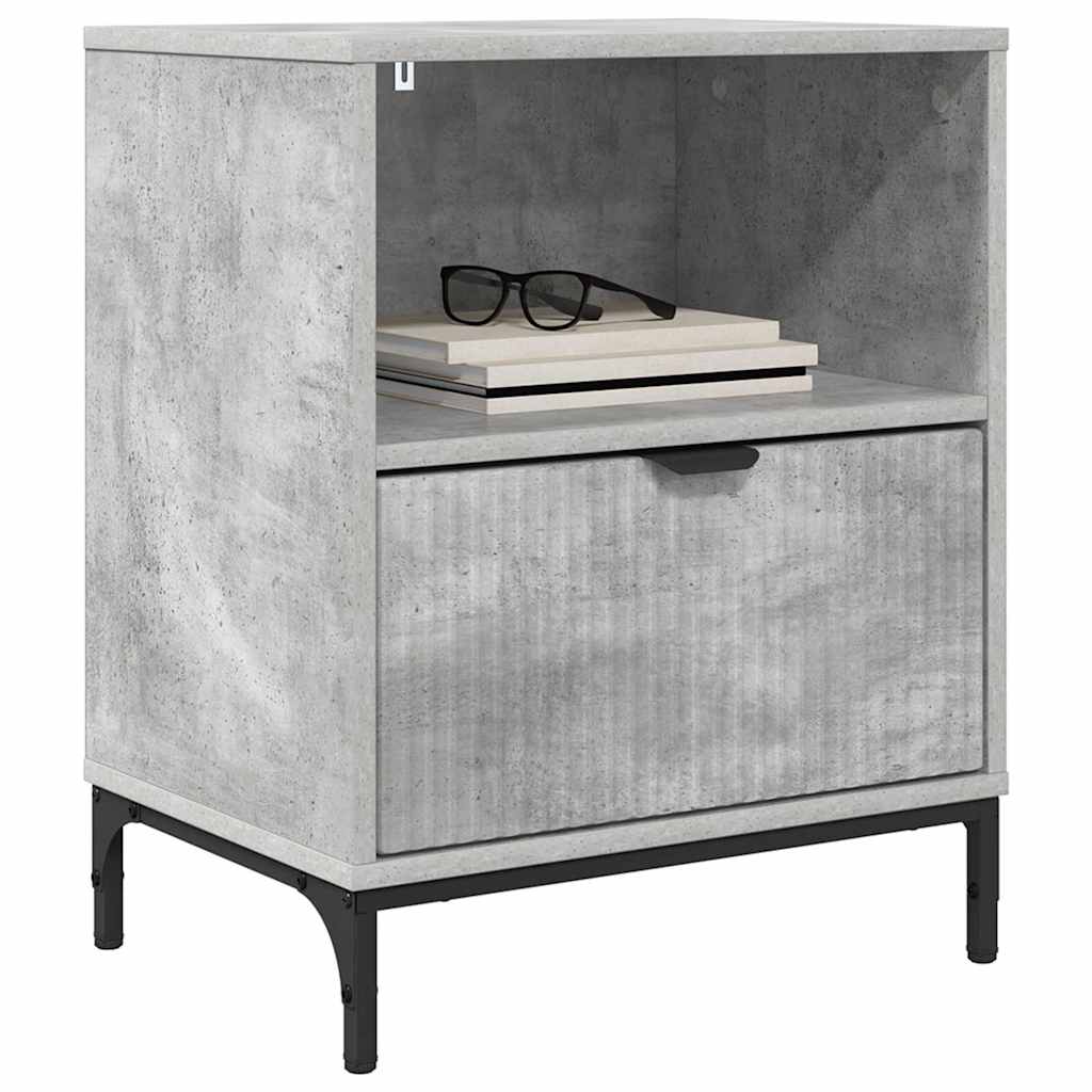 Κομοδίνο με συρτάρι 2 pcs Γκρι σκυροδέματος 49 x 36 x 61 εκ - Pakobazaar