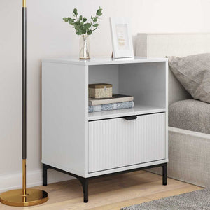 Κομοδίνο με συρτάρι 2 pcs Γυαλιστερό λευκό 49 x 36 x 61 εκ - Pakobazaar