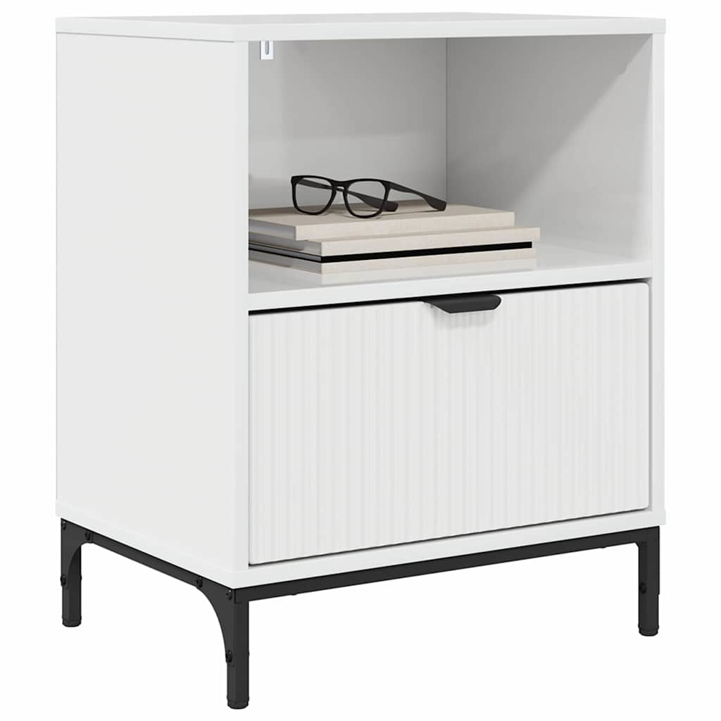 Κομοδίνο με συρτάρι 2 pcs Γυαλιστερό λευκό 49 x 36 x 61 εκ - Pakobazaar