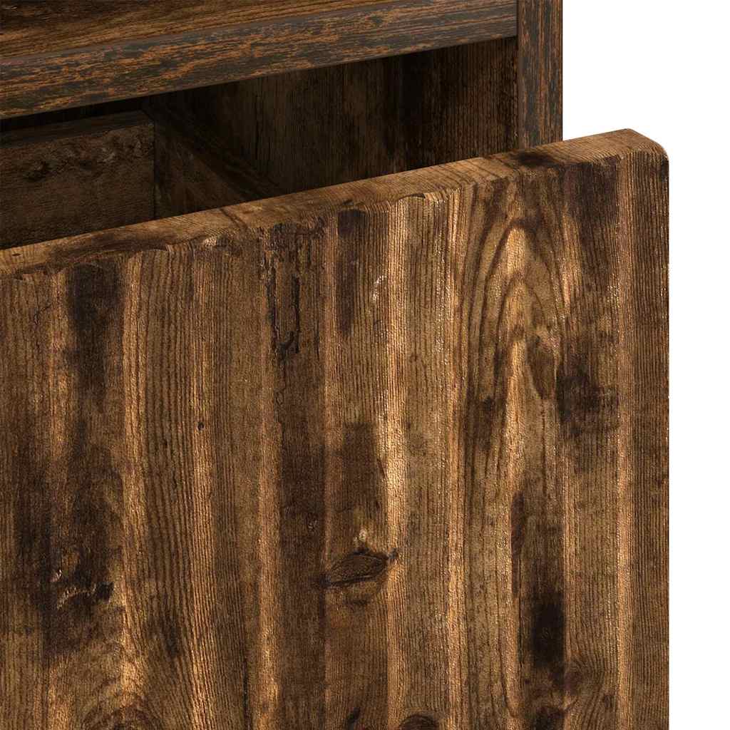 Κομοδίνο 2 pcs Καπνιστή δρυς 49 x 36 x 61 εκ Επεξεργασμένο ξύλο - Pakobazaar