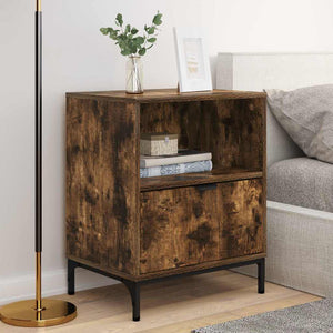 Κομοδίνο 2 pcs Καπνιστή δρυς 49 x 36 x 61 εκ Επεξεργασμένο ξύλο - Pakobazaar