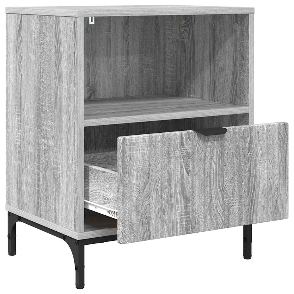 Κομοδίνο 2 pcs Γκρι sonoma 49 x 36 x 61 εκ Επεξεργασμένο ξύλο - Pakobazaar