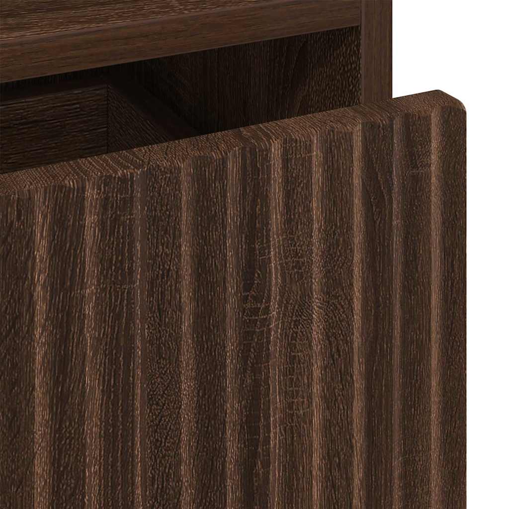 Κομοδίνο 2 pcs Καφέ δρυς 49 x 36 x 61 εκ Επεξεργασμένο ξύλο - Pakobazaar