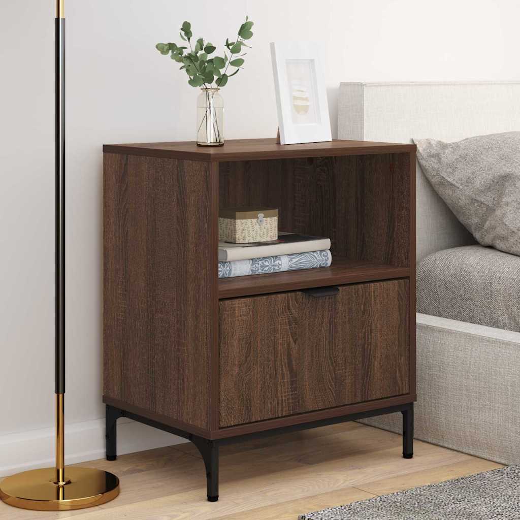 Κομοδίνο 2 pcs Καφέ δρυς 49 x 36 x 61 εκ Επεξεργασμένο ξύλο - Pakobazaar