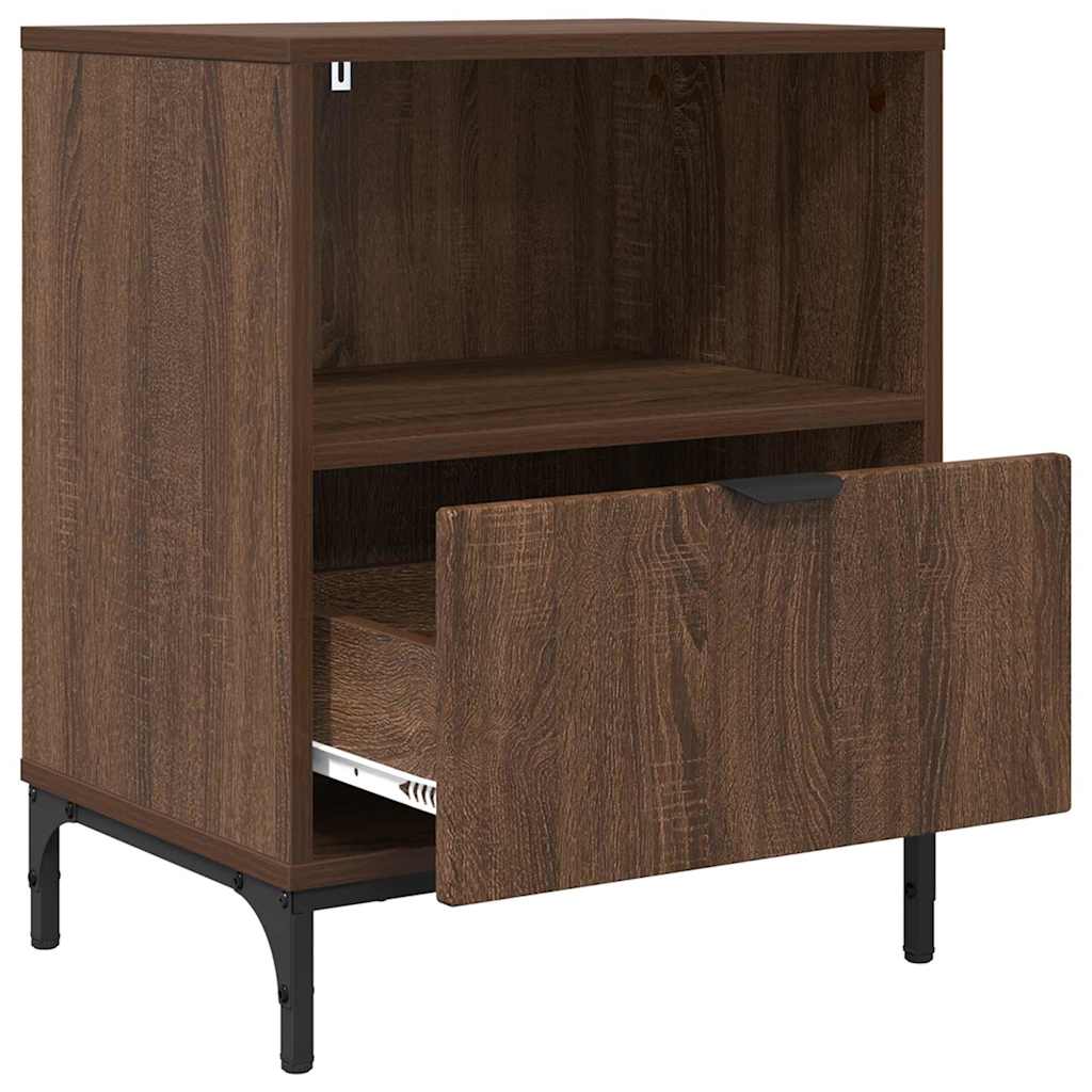 Κομοδίνο 2 pcs Καφέ δρυς 49 x 36 x 61 εκ Επεξεργασμένο ξύλο - Pakobazaar