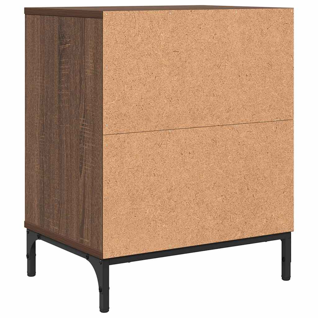 Κομοδίνο 2 pcs Καφέ δρυς 49 x 36 x 61 εκ Επεξεργασμένο ξύλο - Pakobazaar
