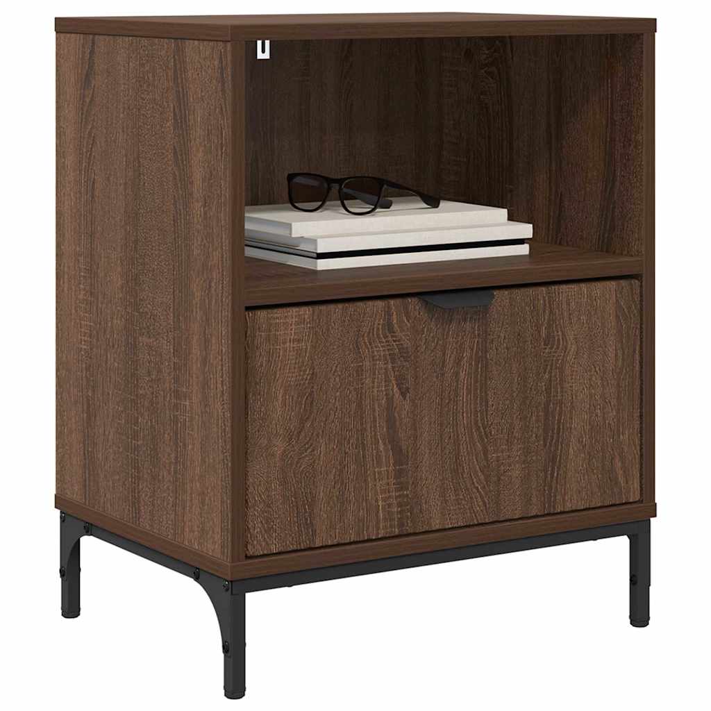 Κομοδίνο 2 pcs Καφέ δρυς 49 x 36 x 61 εκ Επεξεργασμένο ξύλο - Pakobazaar