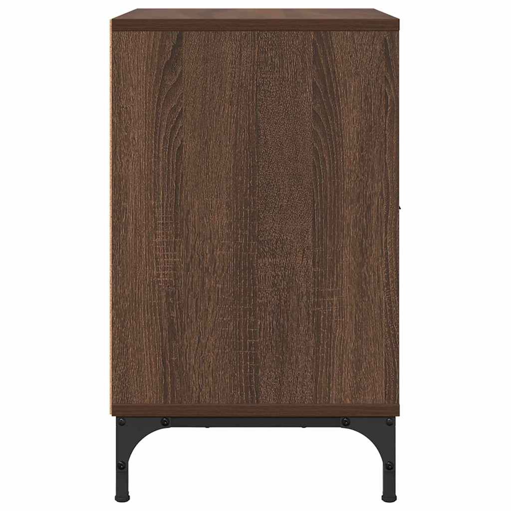 Κομοδίνο 2 pcs Καφέ δρυς 49 x 36 x 61 εκ Επεξεργασμένο ξύλο - Pakobazaar