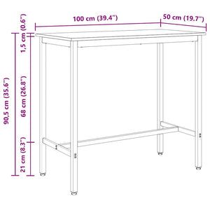 τραπέζι Artisan Oak 100 x 50 x 90,5 εκ