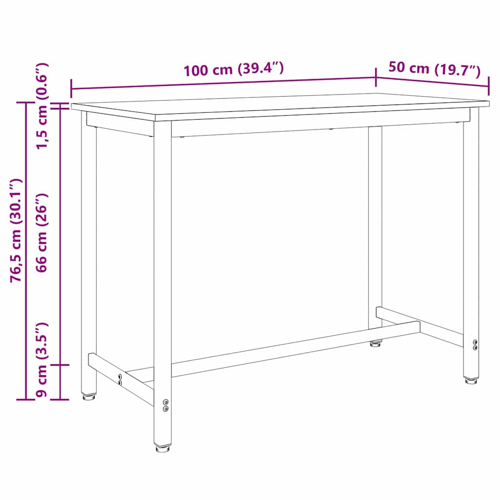 τραπέζι Παλιό ξύλο 100 x 50 x 76,5 εκ.