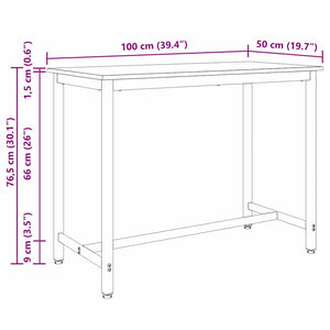 τραπέζι Artisan Oak 100 x 50 x 76,5 εκ. - Pakobazaar