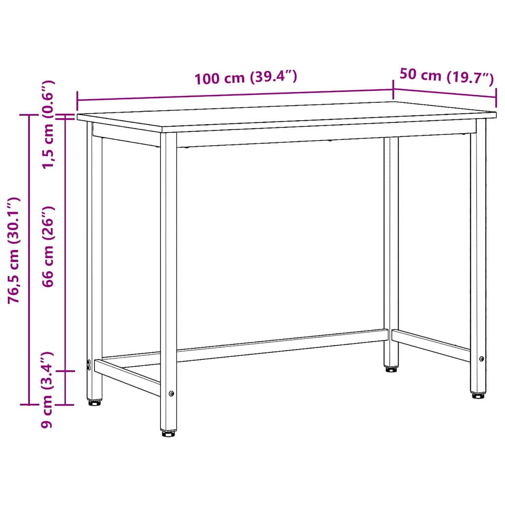 τραπέζι Μαύρη Οξυά 80 x 50 x 76,5 εκ - Pakobazaar