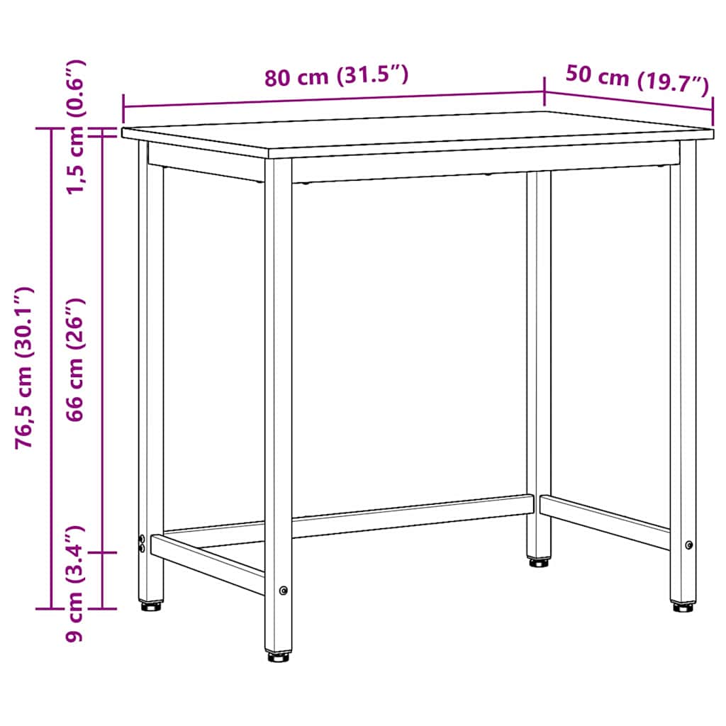 τραπέζι Μαύρη Οξυά 100 x 50 x 76,5 εκ. - Pakobazaar